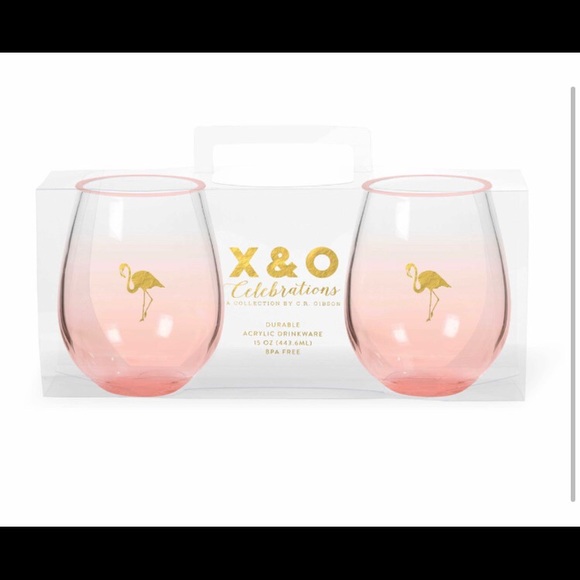 Other - 🦩 NWT Durable Flamingo Acrylic Stemless Drinkware